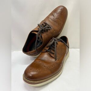 Cole Haan Men's Brown Brogue Wingtip Oxfords with White Sole
